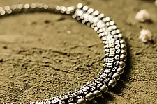 धरा ✽ Antique Finish White Metal ✽ Necklace { 45 }