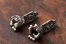 Ishana . इशाना | German Silver Earring - Jhumka