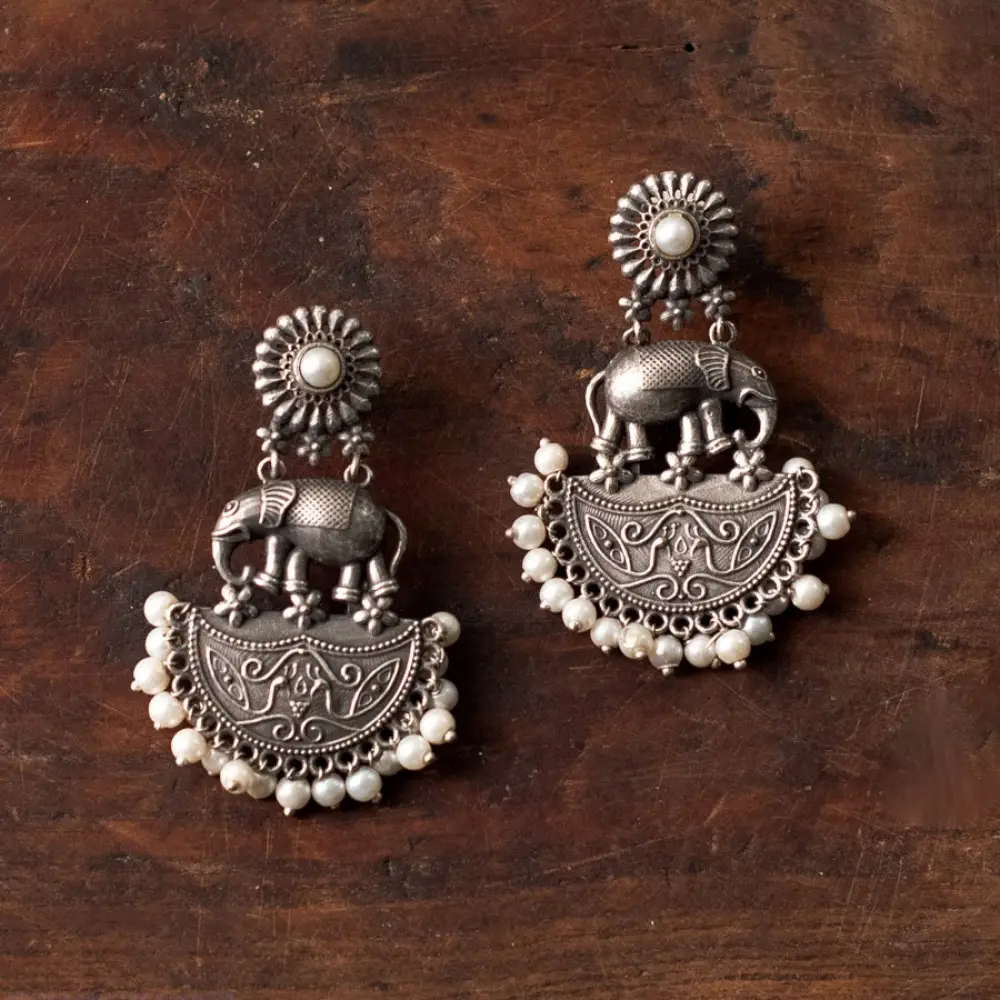 online german silver Long Earring