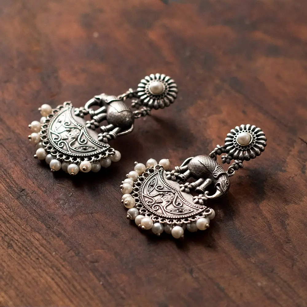 online german silver Long Earring