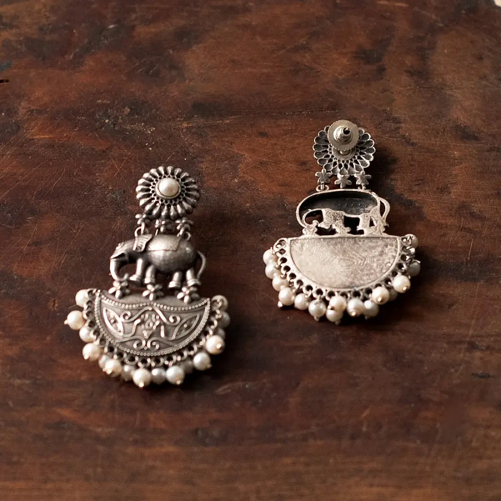 online german silver Long Earring