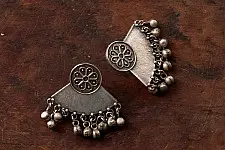 Ishana . इशाना | German Silver Earring - Fan