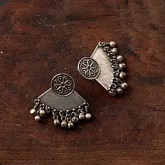 Ishana . इशाना | German Silver Earring - Fan