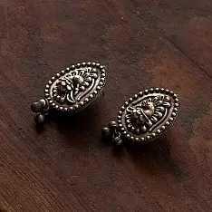Ishana . इशाना | German Silver Earring - Peacock