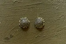 Dhara . धरा | White Metal - Jhumka Earring