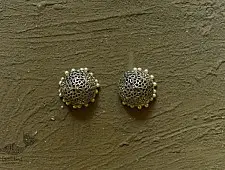 Dhara . धरा | White Metal - Jhumka Earring