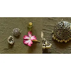 Dhara . धरा | White Metal - Jhumka Earring