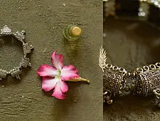 Dhara . धरा | White Metal - Kada (Free Size)