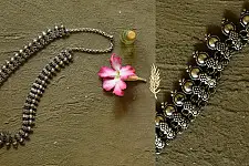 Dhara . धरा | White Metal - Long Necklace