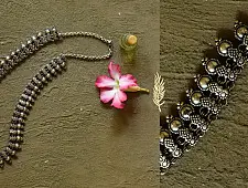 Dhara . धरा | White Metal - Long Necklace