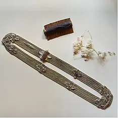 Kanupriya - White Metal - Bhil tribal waist ornament -A