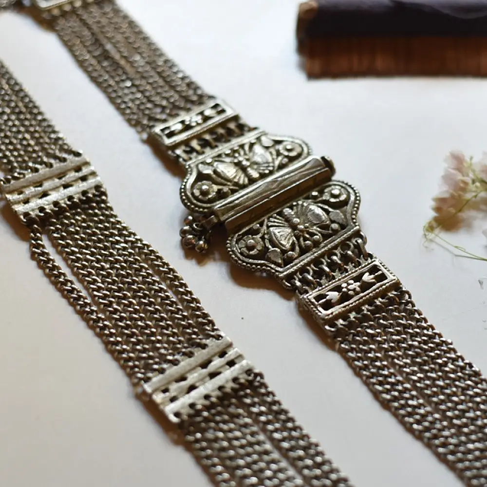 shop White Metal Waist Belt |Tribal Kamarband
