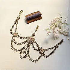 Kanupriya - White Metal - Vintage Half Waist Belt / Side Kamarbandh