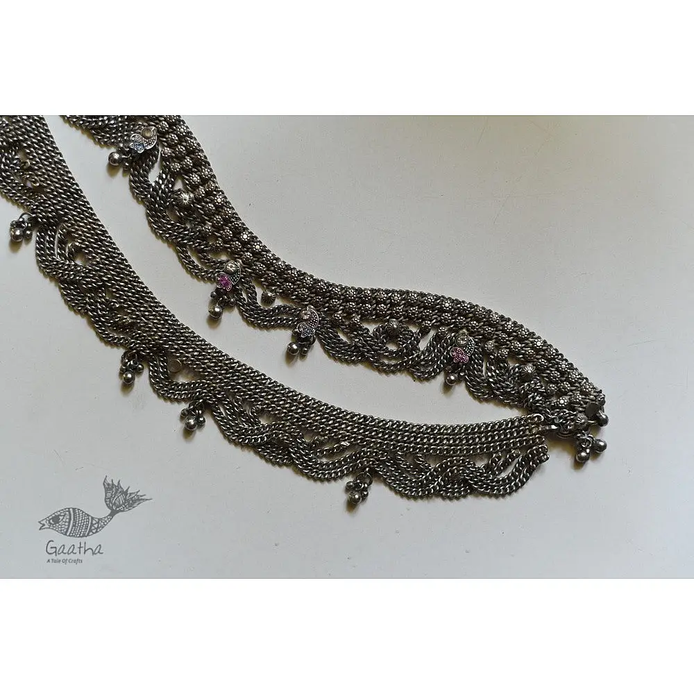 shop Vintage White Metal Banjara Payal