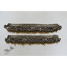 Antique Finish White Metal Anklet / Payal