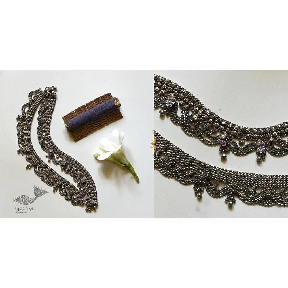 shop Vintage White Metal Banjara Payal