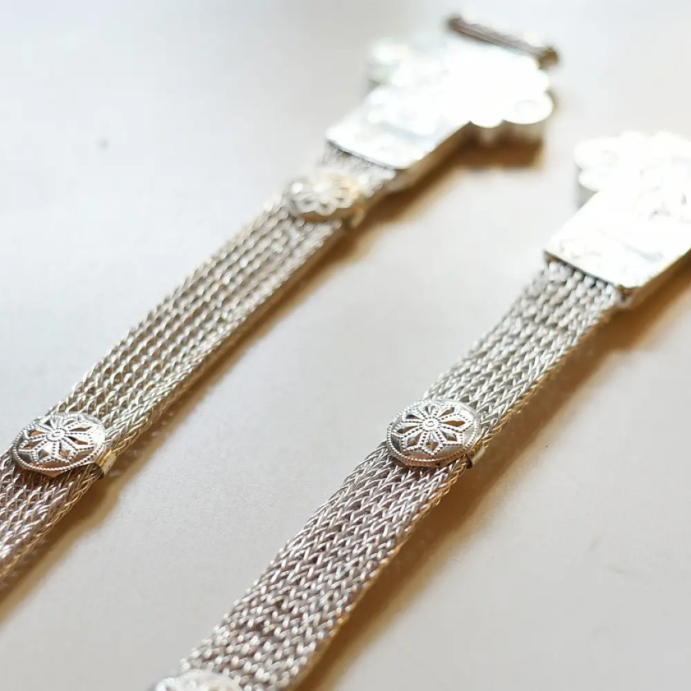 white metal rabari waist belt kamar bandh structured mesh band ornate engraved plaques traditional tribal body jewelry gaatha