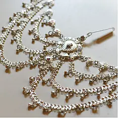 Kanupriya - White Metal - Rabari Waist Belt / Kamar Bandh - J