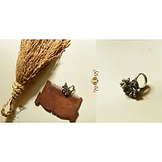 Kanupriya ~ Tribal Jewelry - Antique Finish Ghungru Ring  ( Two Options )