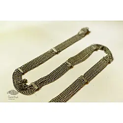 Kanupriya ❉ White Metal - Rabari Unisex Waist Belt / Kamar Bandh