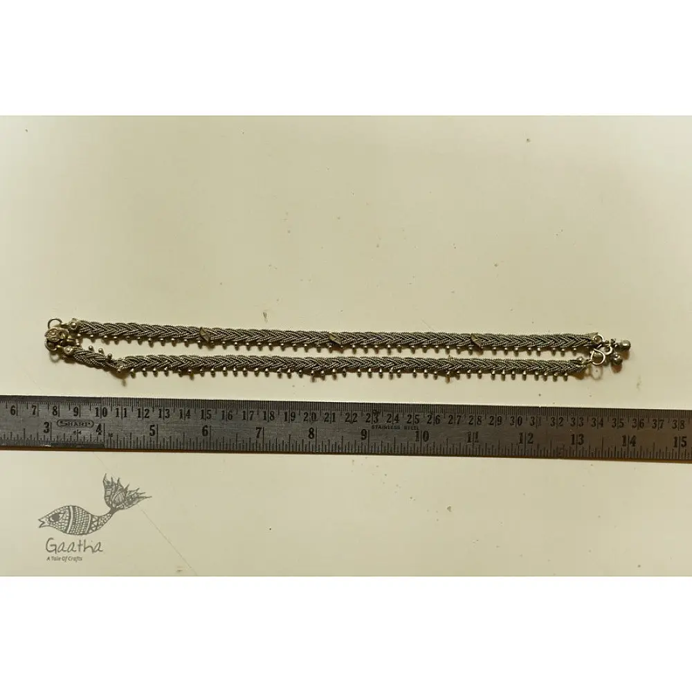 shop Vintage Jewelry - Banjara Paysl / braided chain Anklet (Pair)