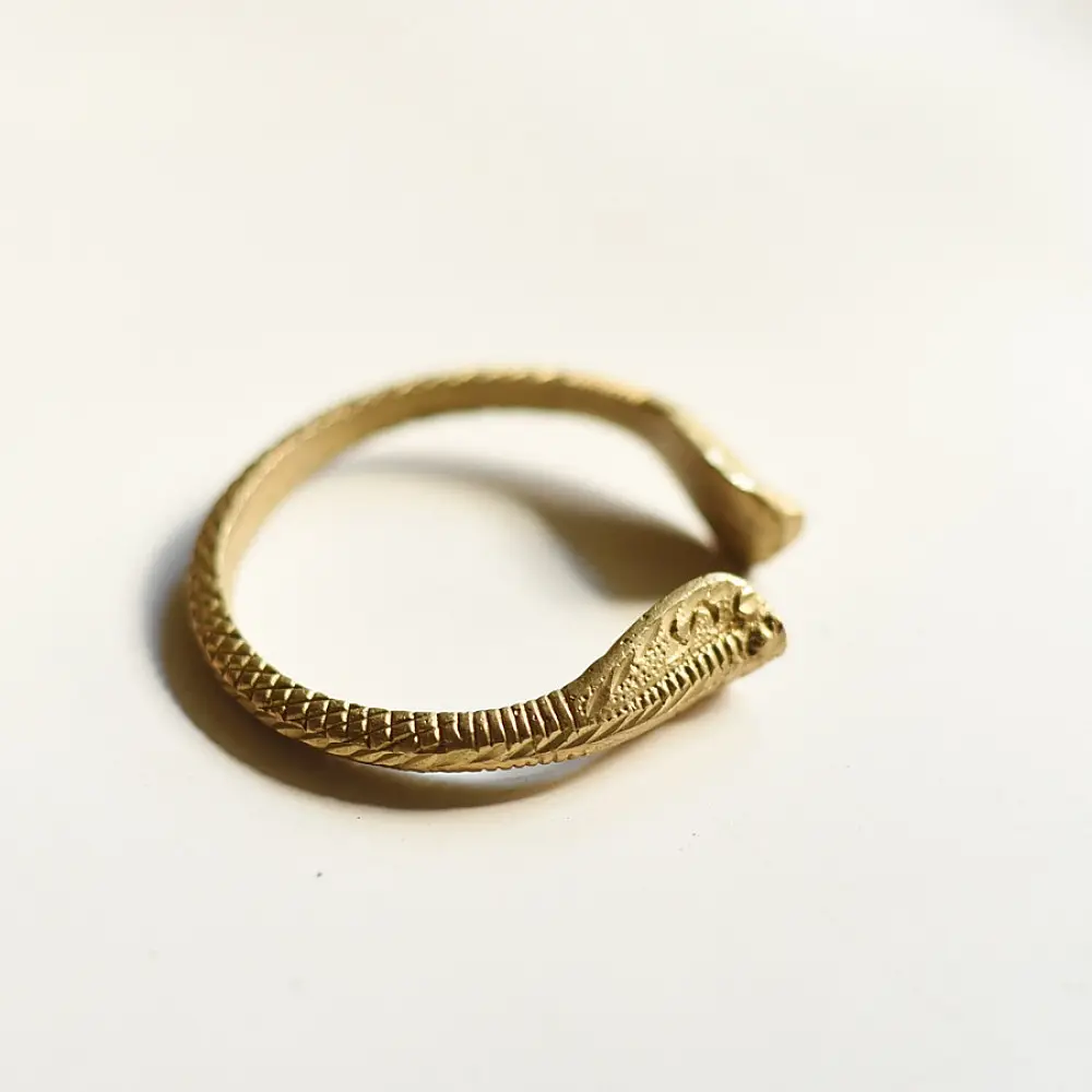 shop Handmade Brass Unisex Solid Kada - Snake