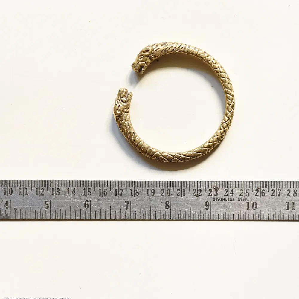 shop Handmade Vintage Solid Brass Kada - Tiger