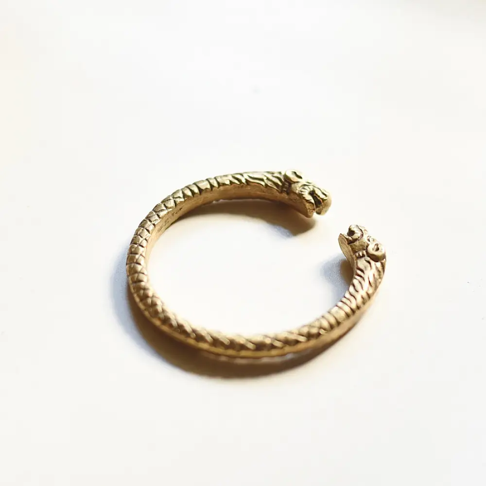 shop Handmade Vintage Solid Brass Kada - Tiger