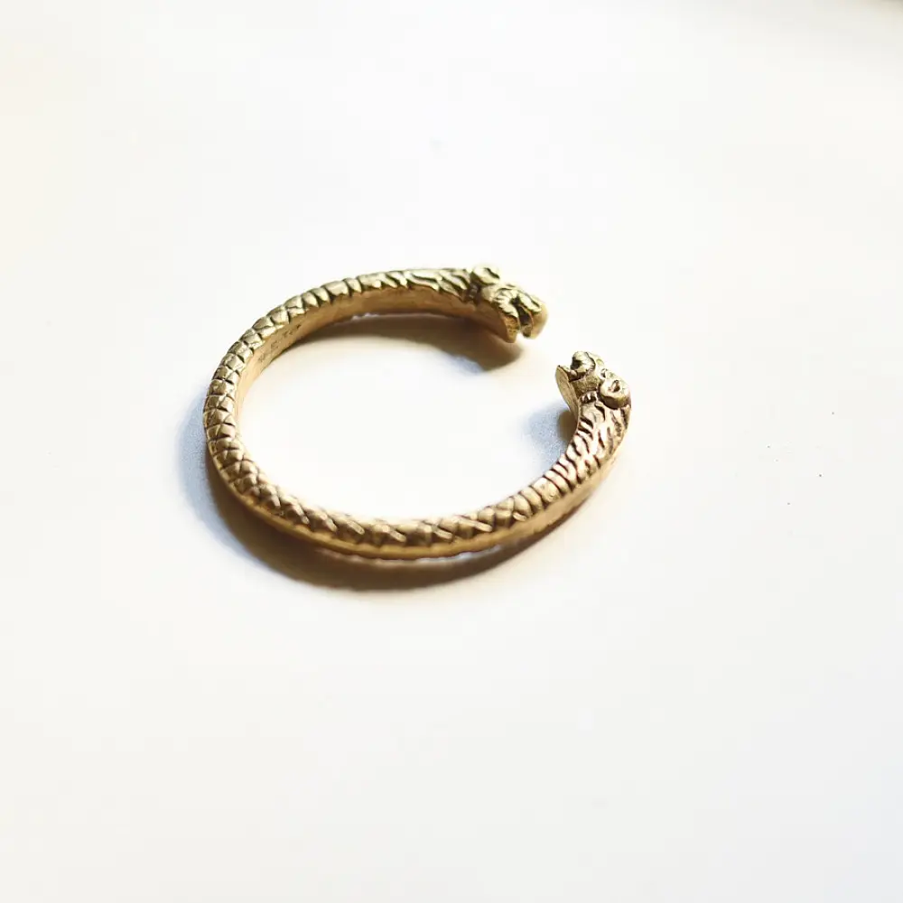shop Handmade Vintage Solid Brass Kada - Tiger