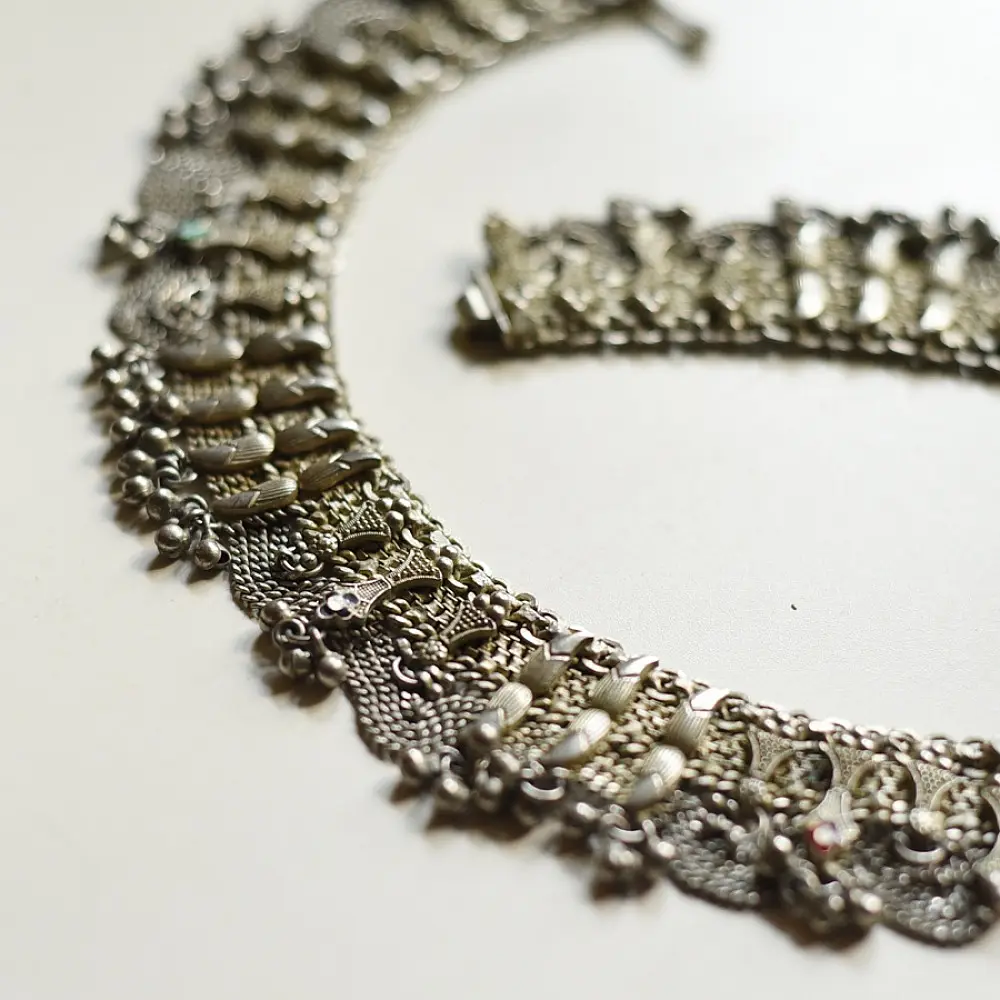 shop Antique Finish - White Metal Payal (Pair)