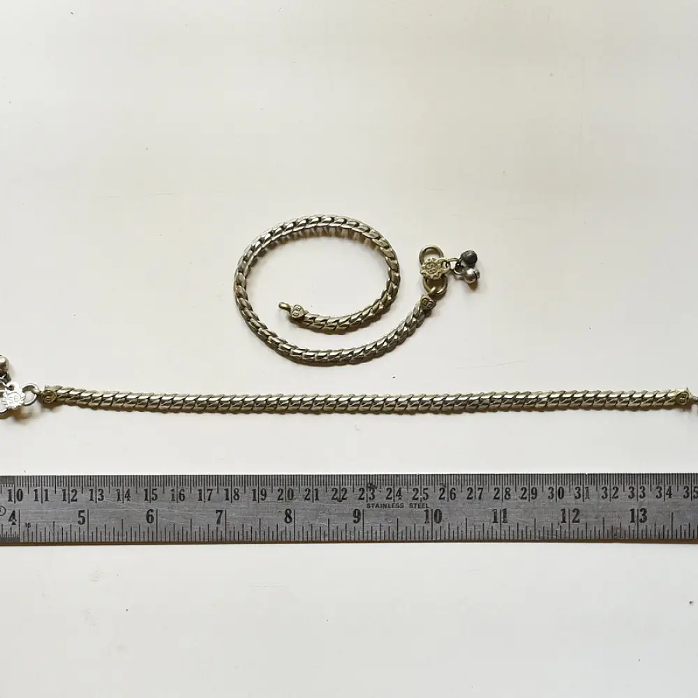 Shop Antique Finish - White Metal Simple Payal (Pair) 