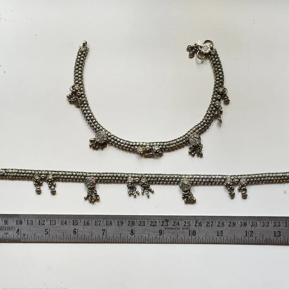 shop Antique Finish - White Metal Payal (Pair)