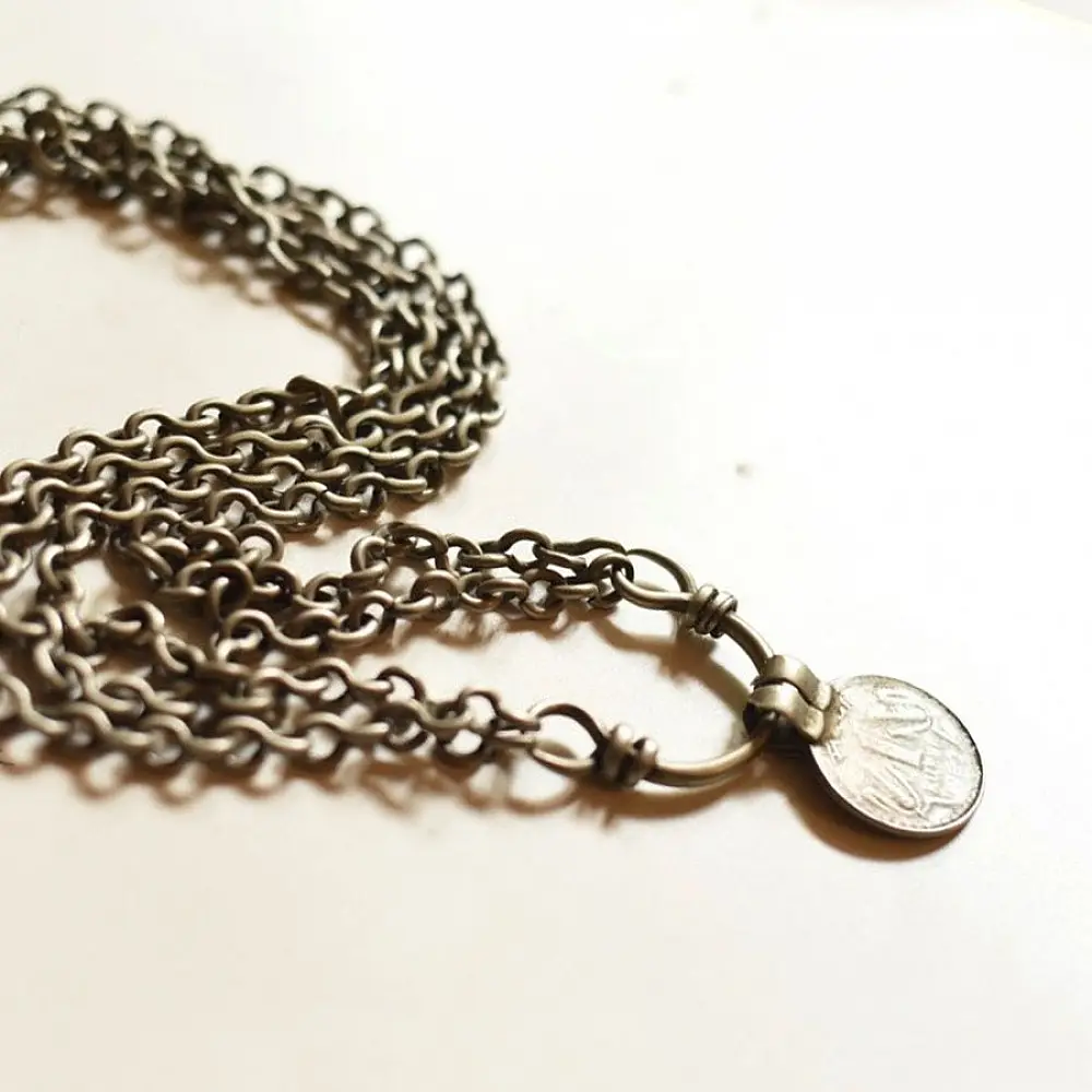 shop Handmade Vintage Jewelry - Coin Chain Necklace 