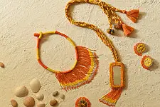 Jewel Vine | Bead Necklace + Choker + Earrings + Ring (Yellow)