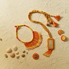 Jewel Vine | Bead Necklace + Choker + Earrings + Ring (Yellow)