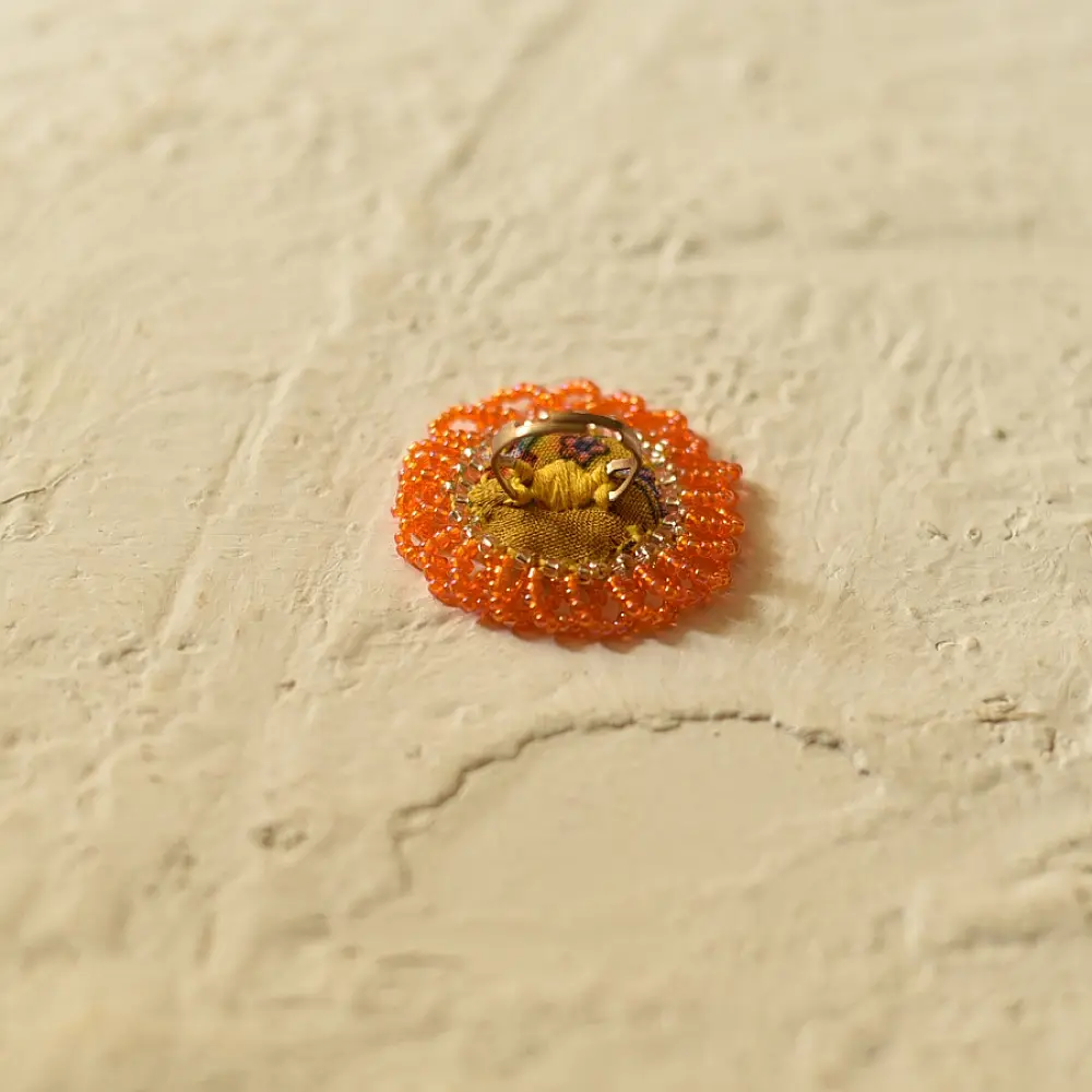 handmade Bead Necklace and Earrings in Yellow colour