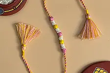 Handmade Rakhi | Bead & Patwa Work - A