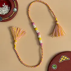 Handmade Rakhi | Bead & Patwa Work - A