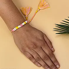 Handmade Rakhi | Bead & Patwa Work - A