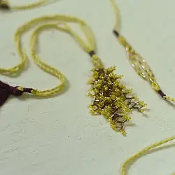 Handmade Rakhi | Antarang- Yellow Corel Bhai-Bhabhi Rakhi Set 2