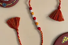 Handmade Rakhi | Bead & Patwa Work - B