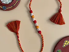 Handmade Rakhi | Bead & Patwa Work - B