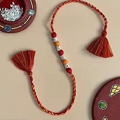 Handmade Rakhi | Bead & Patwa Work - B
