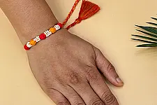 Handmade Rakhi | Bead & Patwa Work - B
