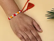 Handmade Rakhi | Bead & Patwa Work - B