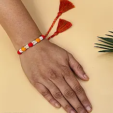 Handmade Rakhi | Bead & Patwa Work - B