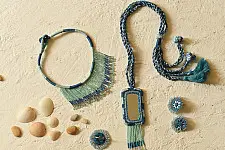 Jewel Vine | Bead Necklace + Choker + Earrings + Ring (Sea Blue)