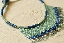 Jewel Vine | Bead Necklace + Choker + Earrings + Ring (Sea Blue)