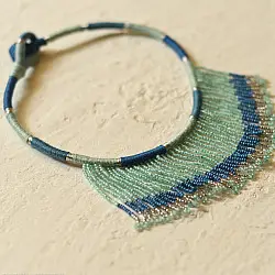 Jewel Vine | Bead Necklace + Choker + Earrings + Ring (Sea Blue)