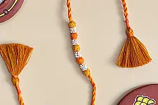 Handmade Rakhi | Bead & Patwa Work - C